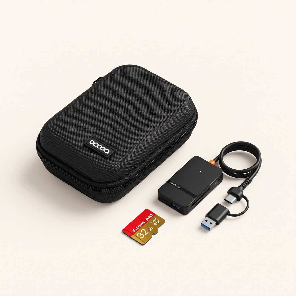 The Full Roll Kit: case, 32GB card and 8-in-1 card reader