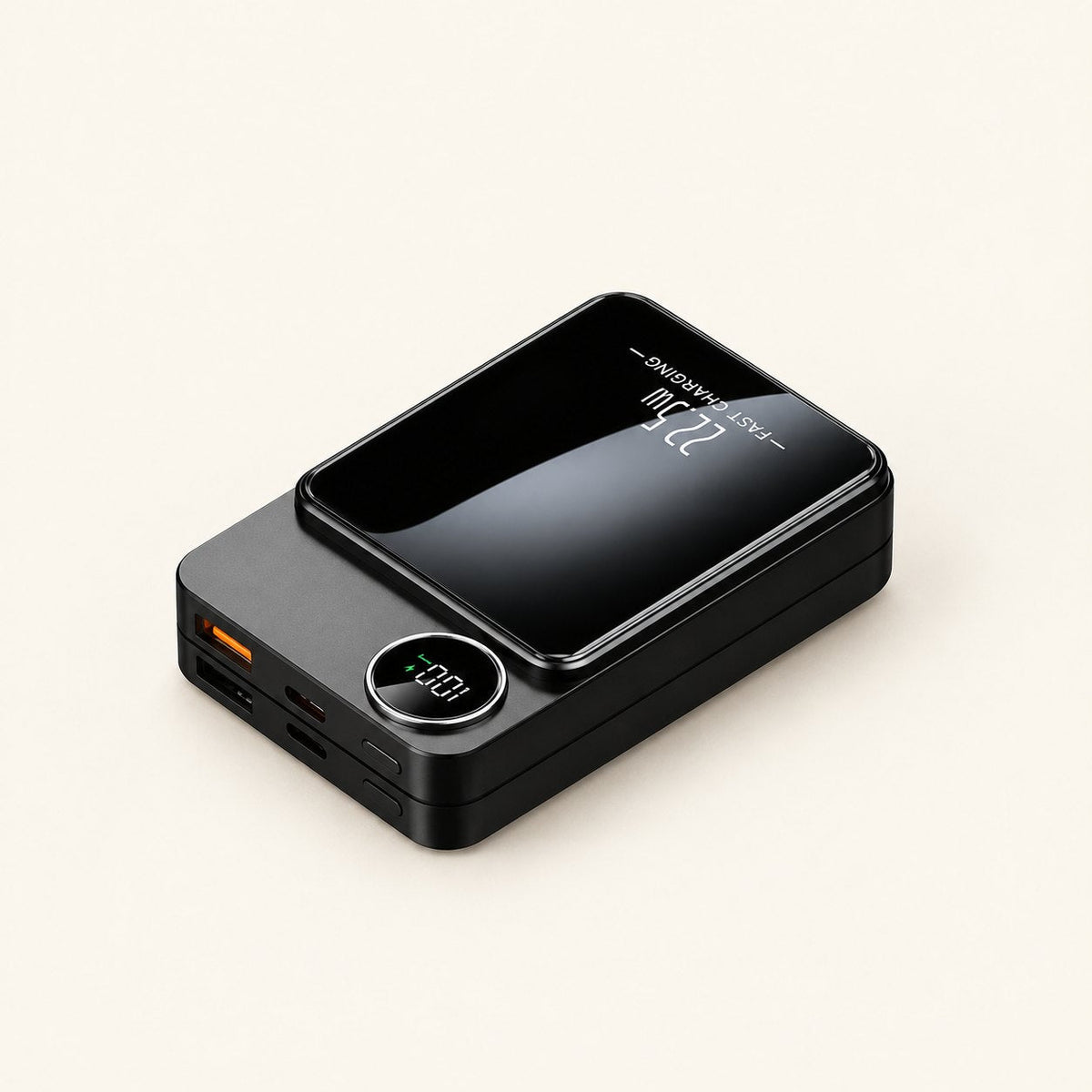 Ultra-thin magnetic power bank in Cool Black